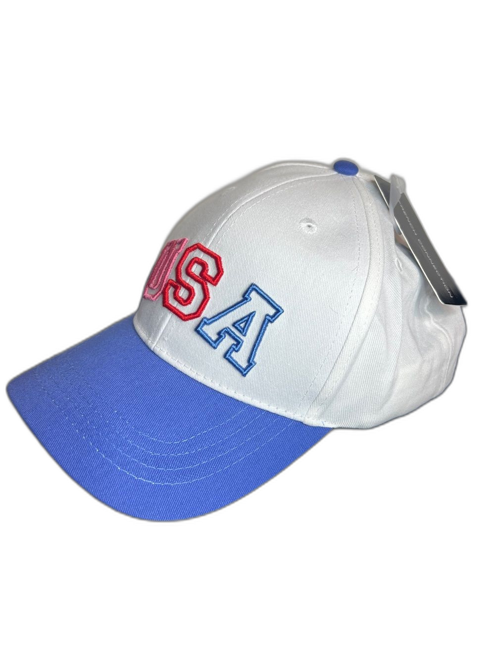 French Connection USA Baseball Cap Hat White & Blue Embroidered One Size